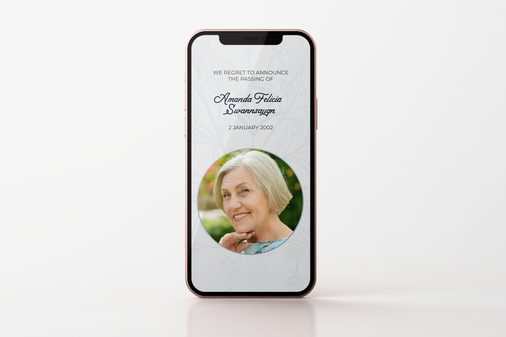 Floral Newspaper Style Death Announcement Template