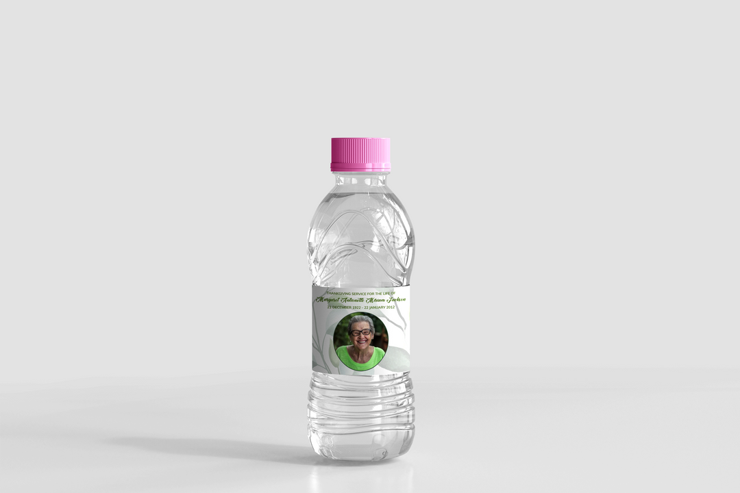 Greenery Water Bottle Label Template