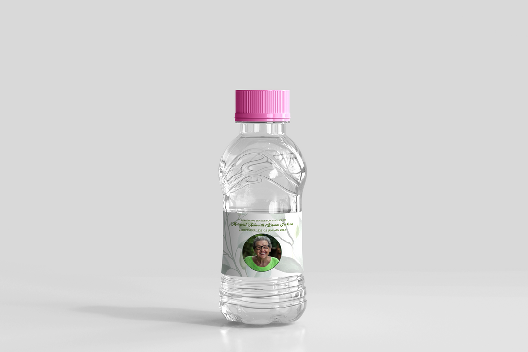 Greenery Water Bottle Label Template