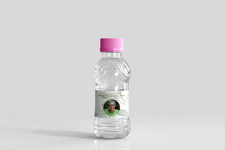 Greenery Water Bottle Label Template