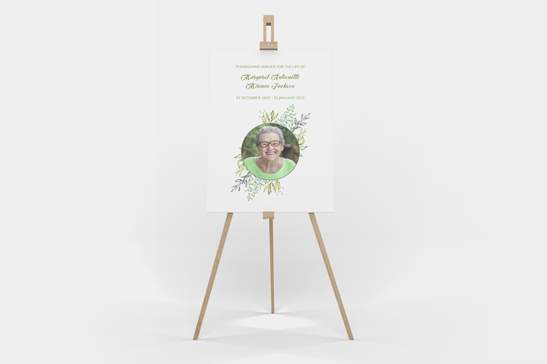 Erstellen Sie mit unserer digitalen Vorlage ein personalisiertes Begrüßungs-/Gedenkschild – individuell mit dem Foto und Text 1002 Ihrer Liebsten