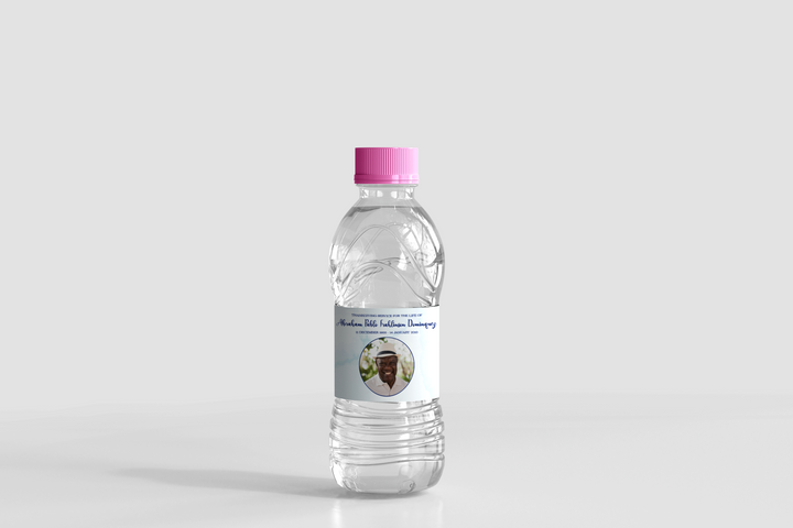 Blue Watercolor Water Bottle Label Template
