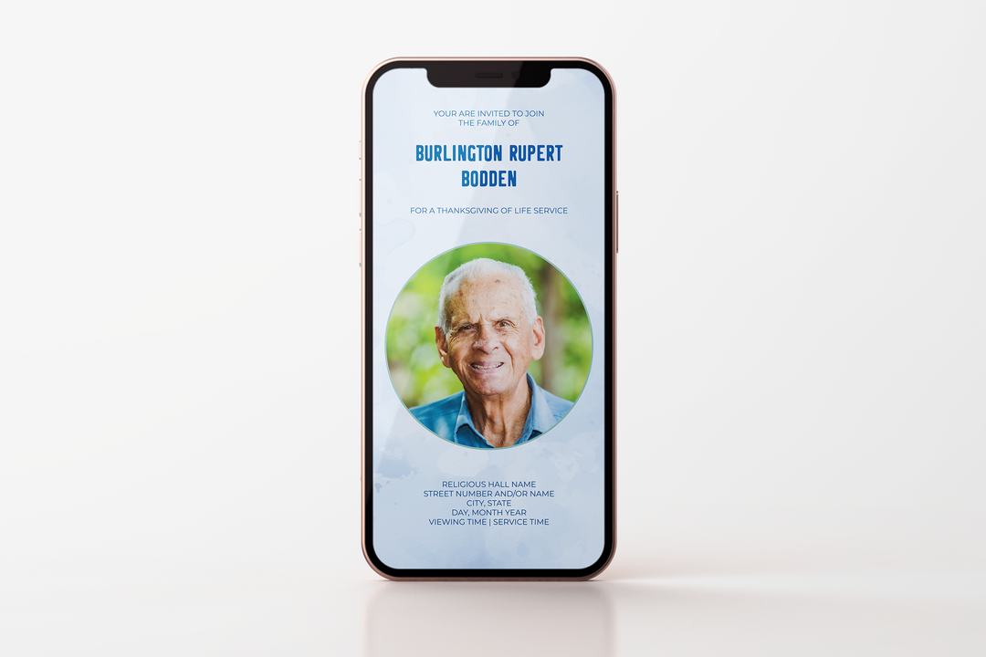 Blue Sky Funeral Invitation Template