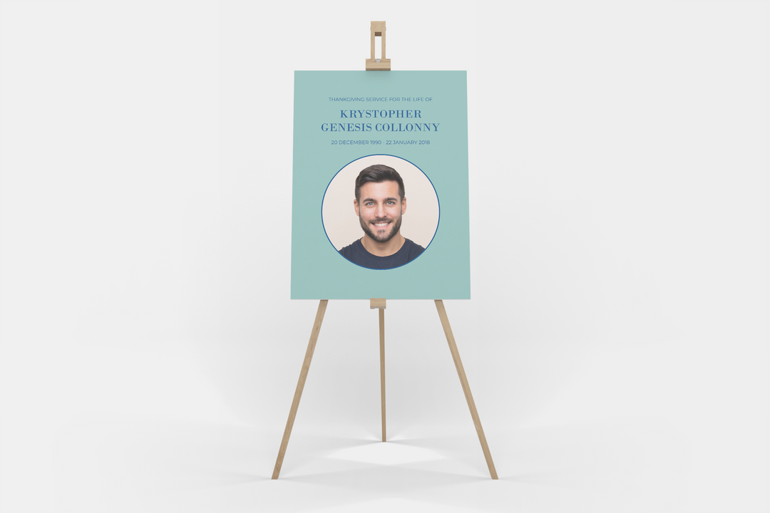 Erstellen Sie mit unserer digitalen Vorlage ein personalisiertes Begrüßungs-/Gedenkschild – individuell mit dem Foto und Text 1008 Ihrer Liebsten