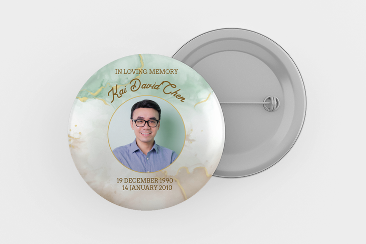 Plantilla digital personalizable de pin conmemorativo o funerario para honrar el legado de su ser querido 1011
