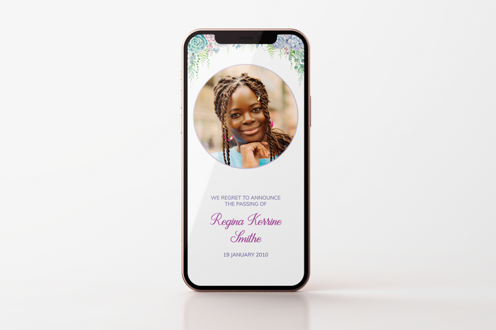Lush Succulent Newspaper Style Death Announcement Template