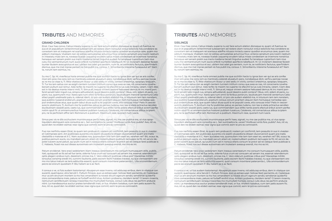 Modello personalizzato per programma funebre di 12 pagine - Un tributo significativo 1001