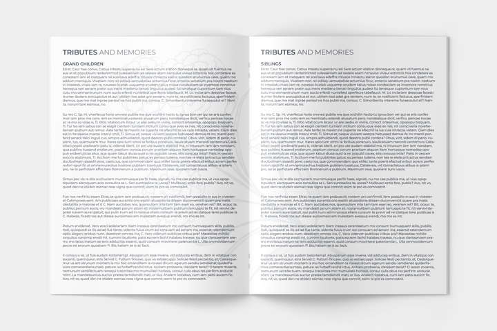Modello personalizzato per programma funebre di 12 pagine - Un tributo significativo 1001