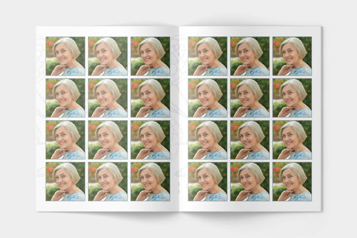 Floral Funeral Program Template 8-Page Large