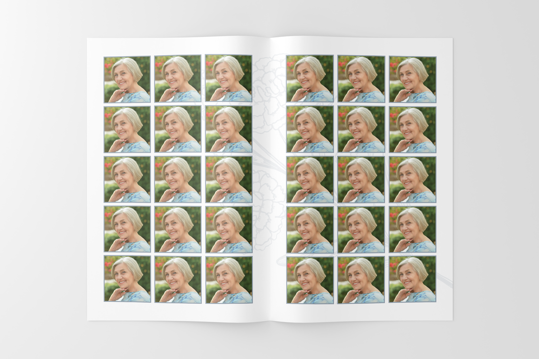 Floral Funeral Program Template 8-Page Small