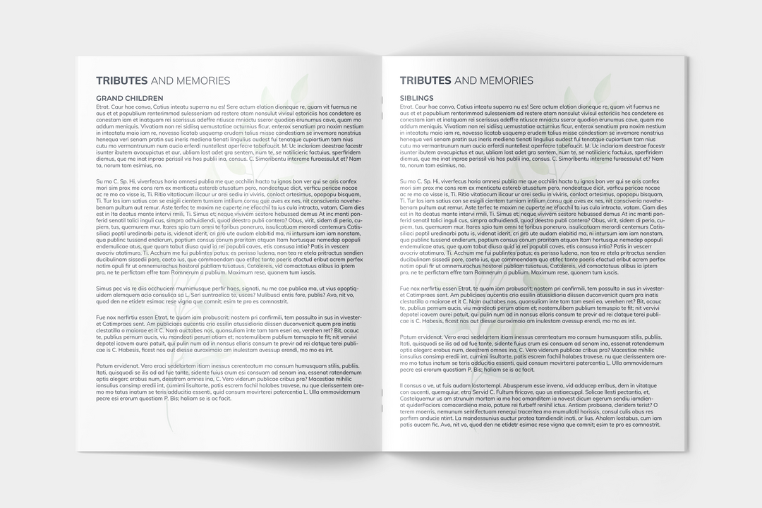 Modello personalizzato per programma funebre di 12 pagine - Un tributo significativo 1002