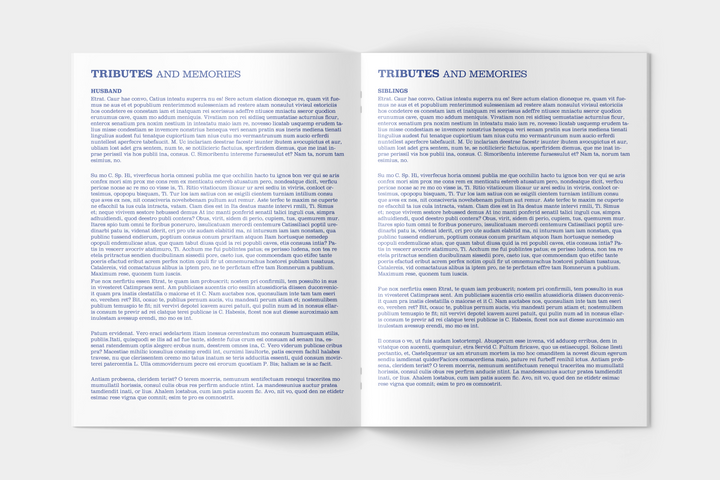 Blue Watercolor Funeral Program Template 12-Page Large