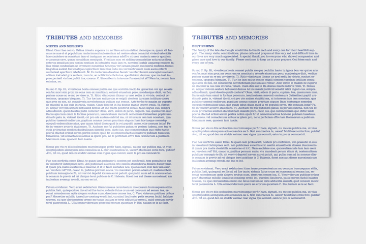 Blue Watercolor Funeral Program Template 12-Page Large