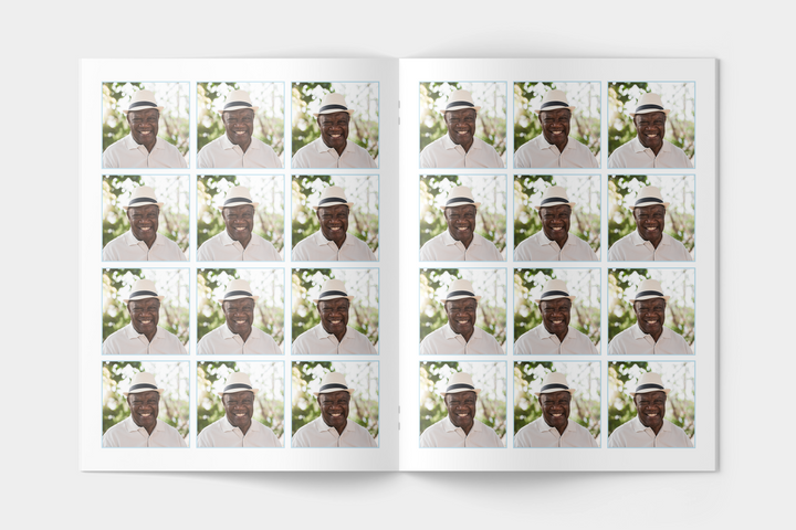 Blue Watercolor Funeral Program Template 8-Page Large