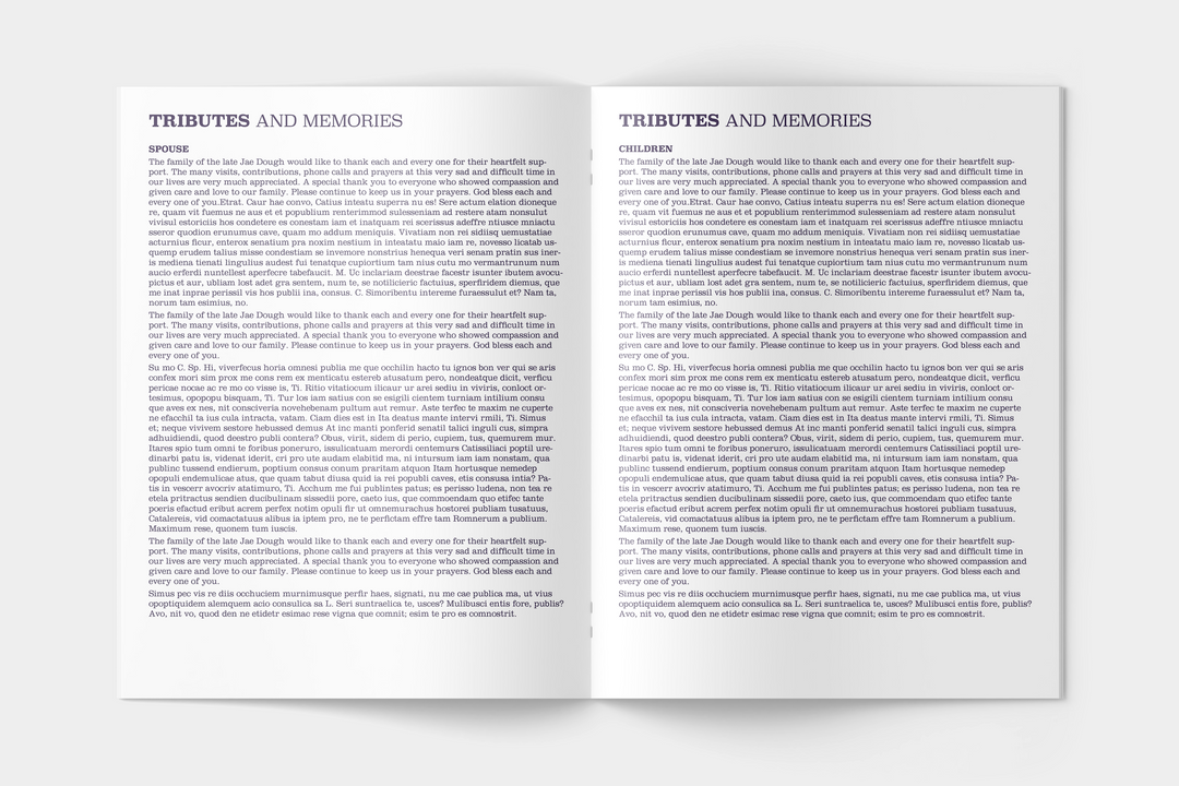 Purple Haze Funeral Program Template 12-Page Large