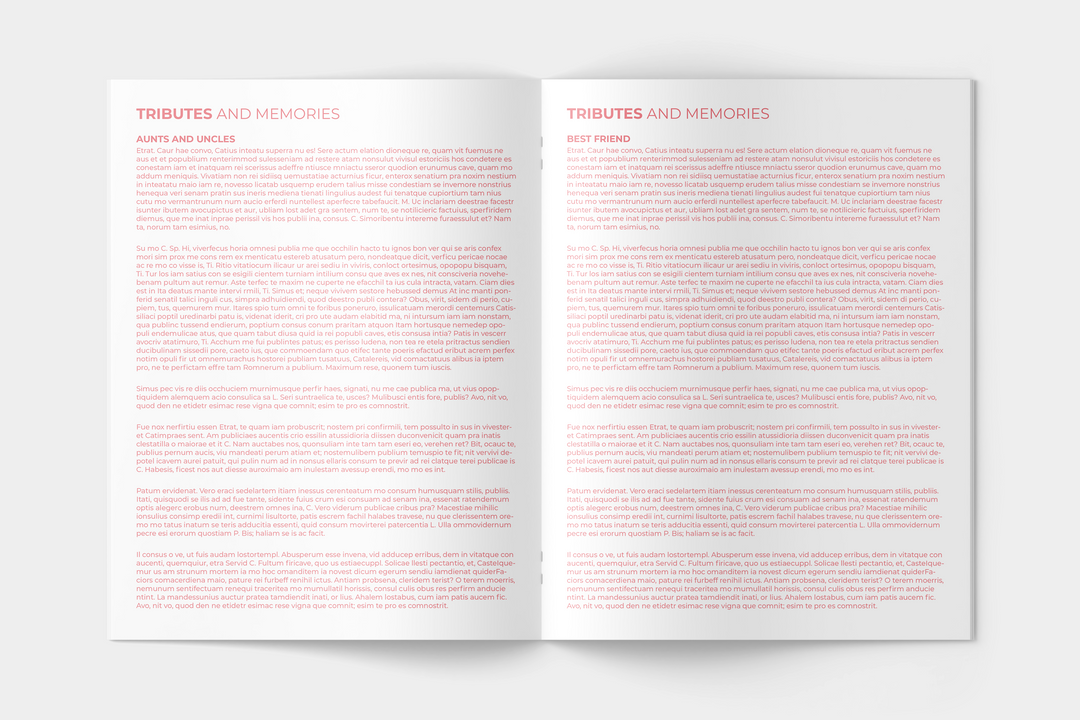 Modello personalizzato per programma funebre di 12 pagine - Un tributo significativo 1005