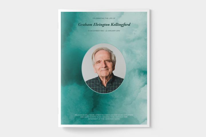 Plantilla personalizada de programa funerario de 12 páginas: un tributo significativo 1006