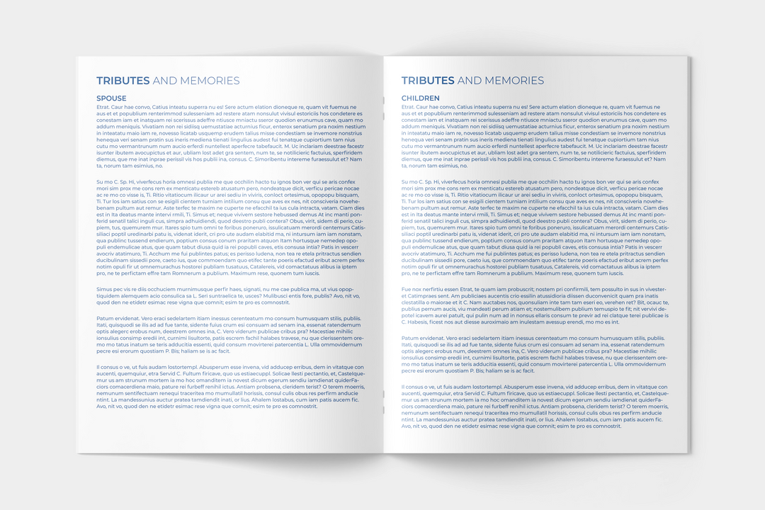 Blue Sky Funeral Program Template 12-Page Large