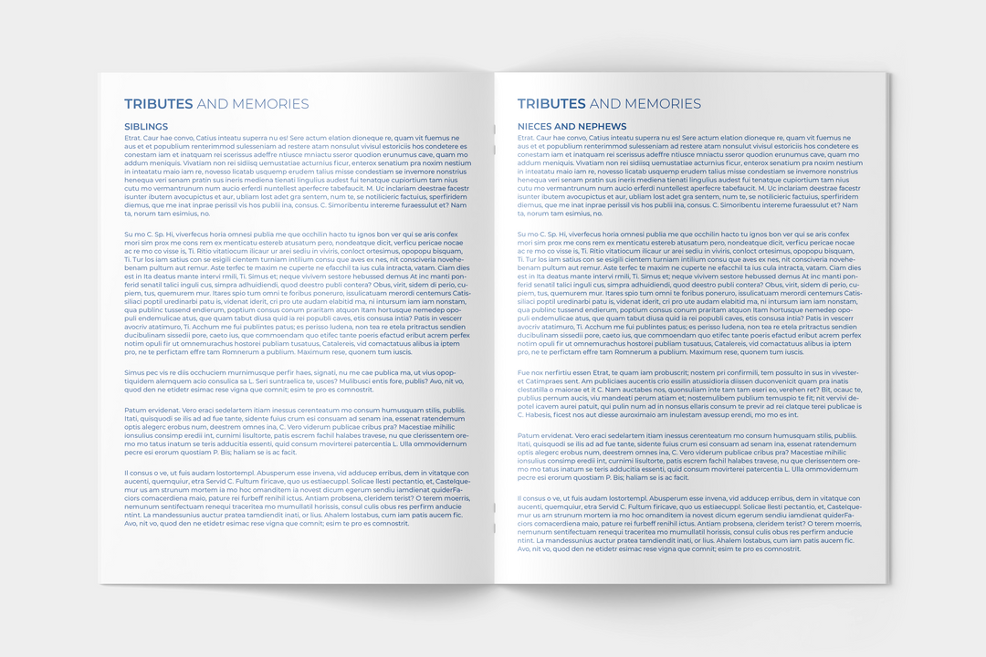 Blue Sky Funeral Program Template 12-Page Large