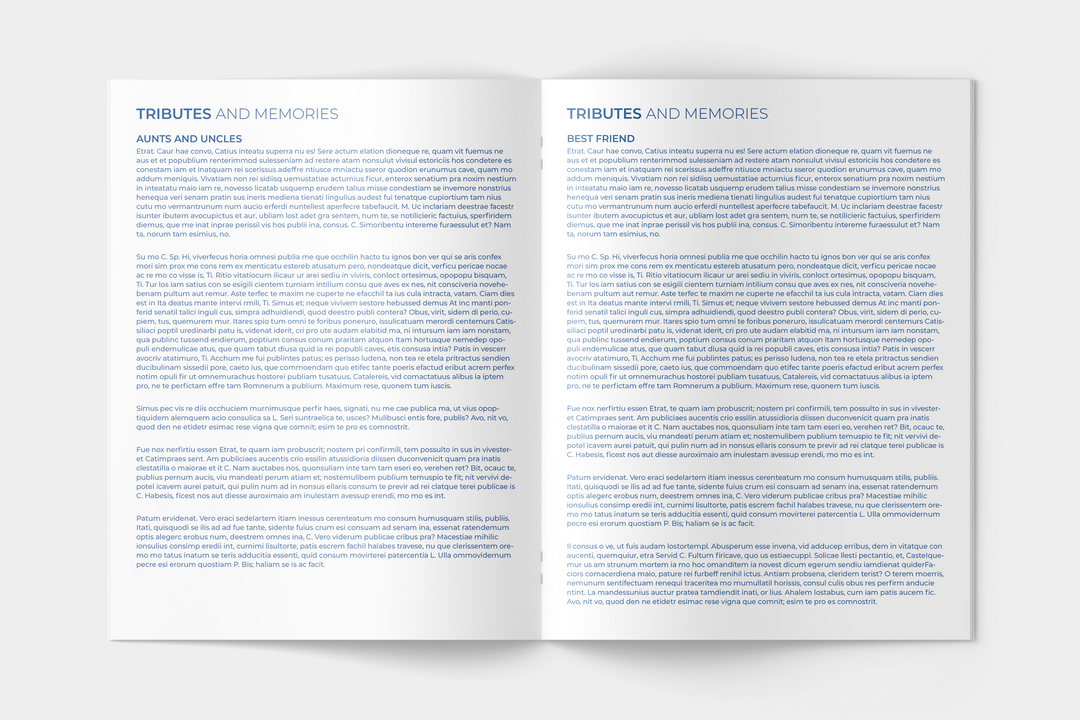 Blue Sky Funeral Program Template 12-Page Large