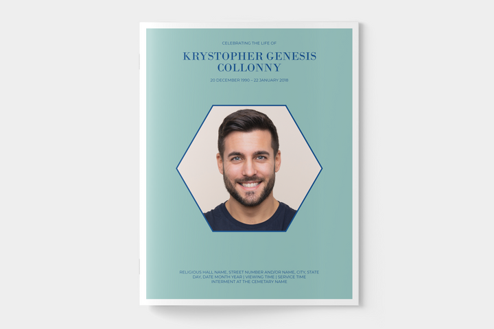 Minimalist Funeral Program Template 4-Page Large
