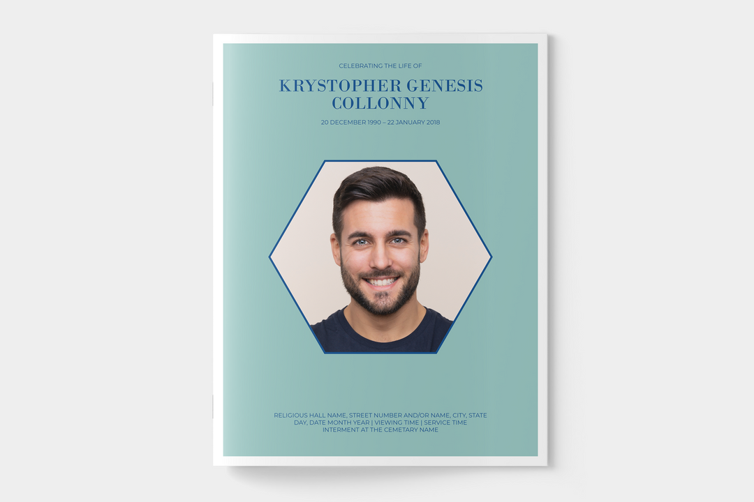 Minimalist Funeral Program Template 8-Page Large