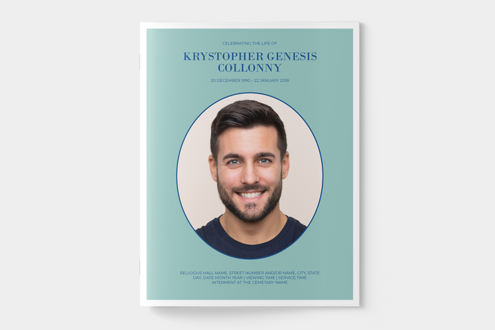 Minimalist Funeral Program Template 8-Page Large