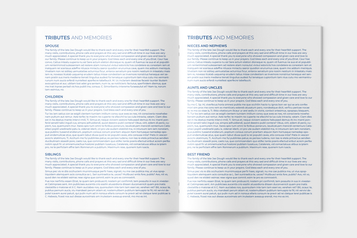Minimalist Essential 4-Piece Funeral Template Bundle | Large 8-Page Program, Slideshow, Invitation, Thank You Card