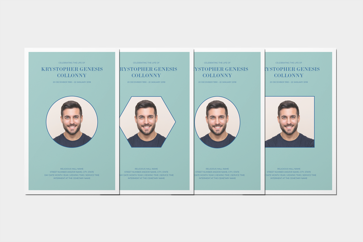 Anpassbares Vorlagenpaket für Beerdigungen und Gedenkfeiern: Kleines 4-seitiges Programm, Diashow, Einladungen und Dankeskarten – Erstellen Sie eine personalisierte Hommage, um das Leben und Vermächtnis Ihres geliebten Menschen zu ehren 1008