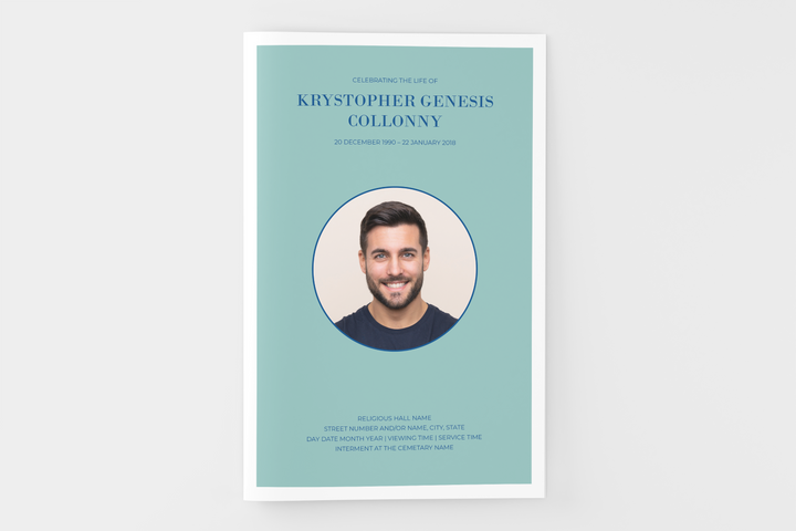 Minimalist Funeral Program Template 8-Page Small