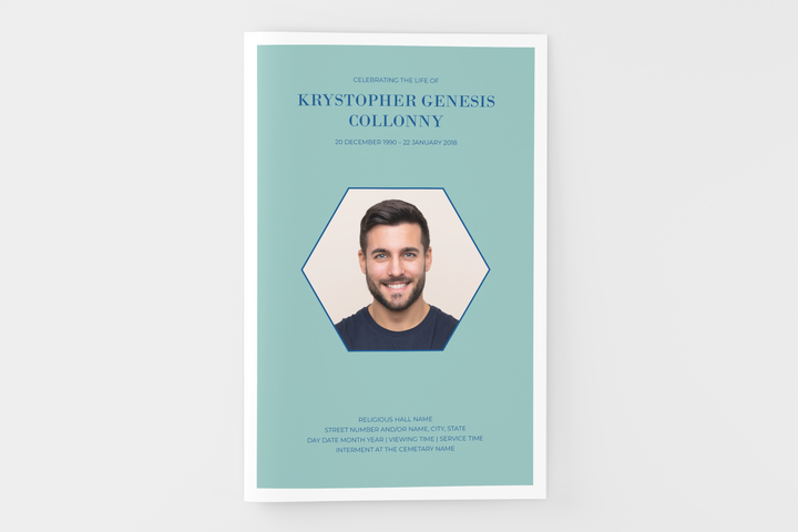 Minimalist Funeral Program Template 4-Page Small