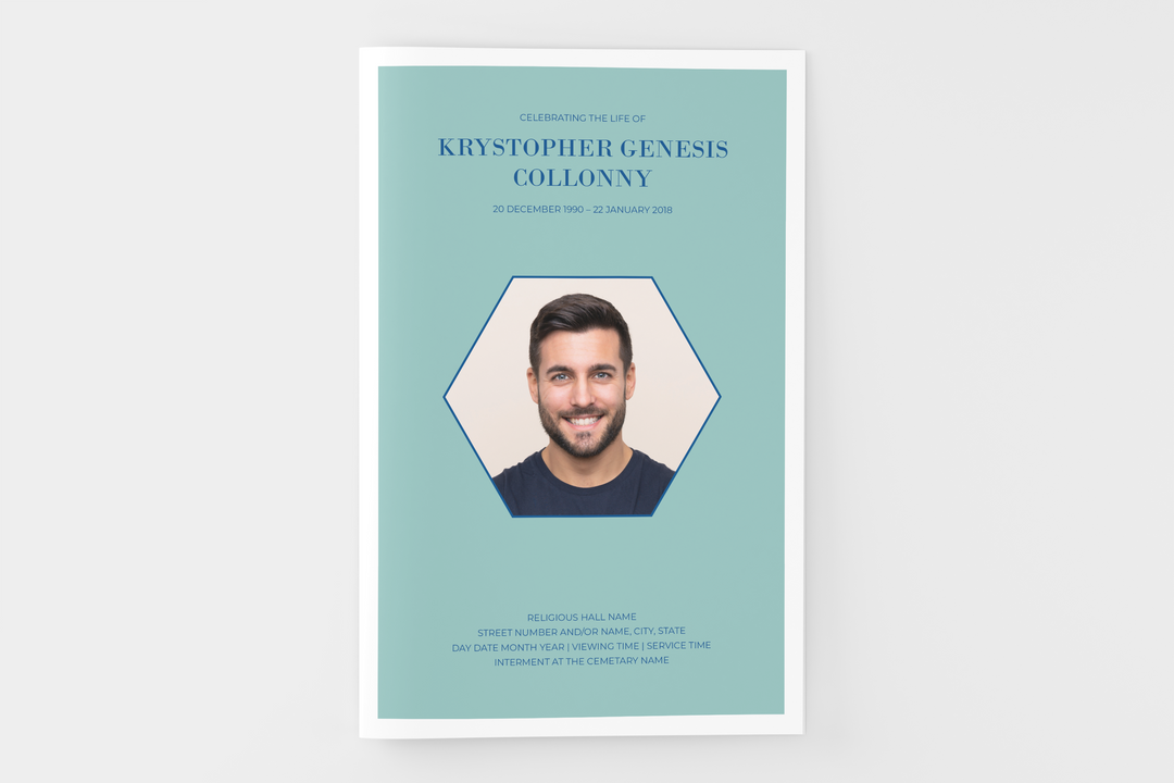 Minimalist Funeral Program Template 8-Page Small