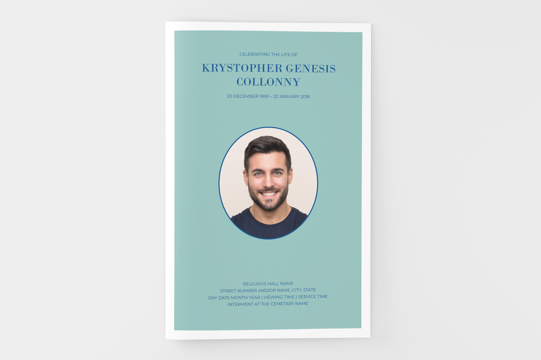 Minimalist Funeral Program Template 8-Page Small