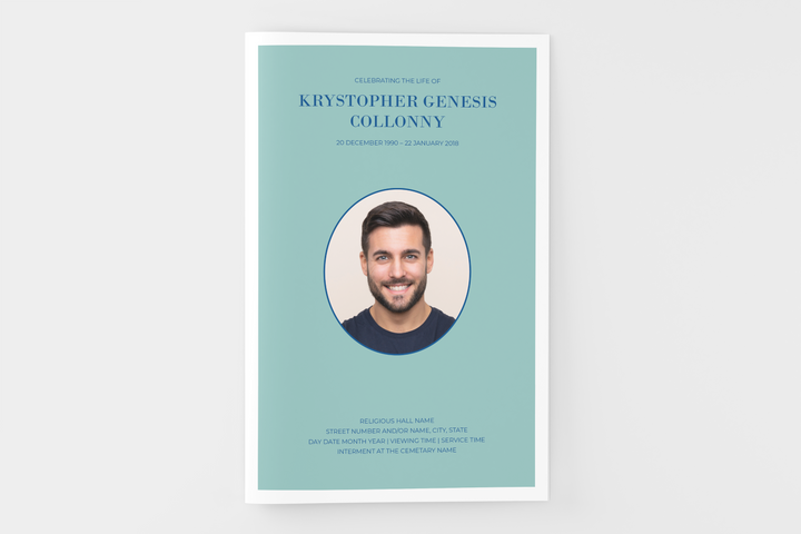 Minimalist Funeral Program Template 8-Page Small