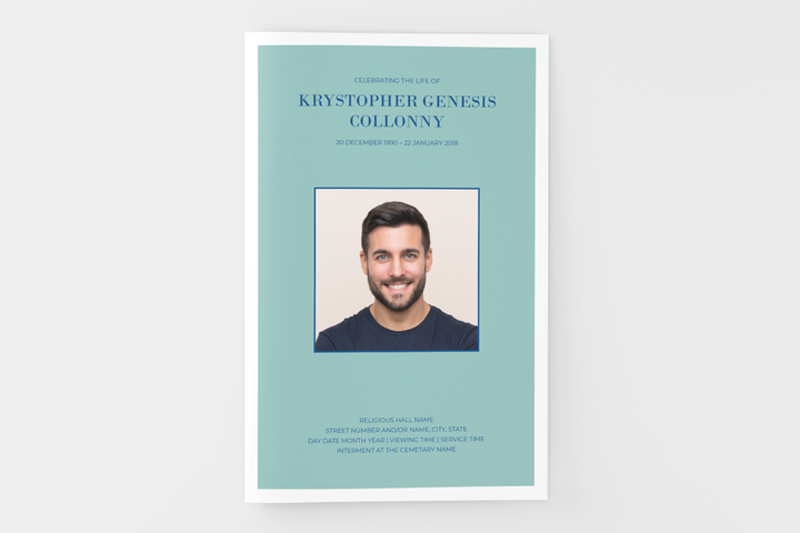 Minimalist Funeral Program Template 8-Page Small