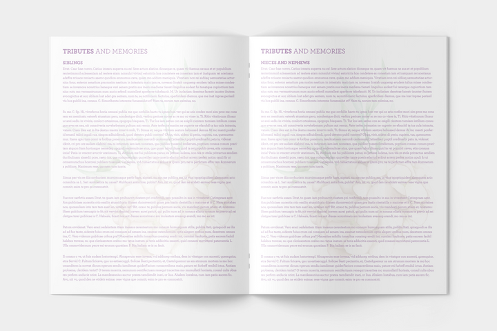 Wildflower Wreath Funeral Program Template  12-Page Large