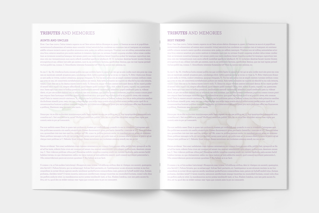 Wildflower Wreath Funeral Program Template  12-Page Large