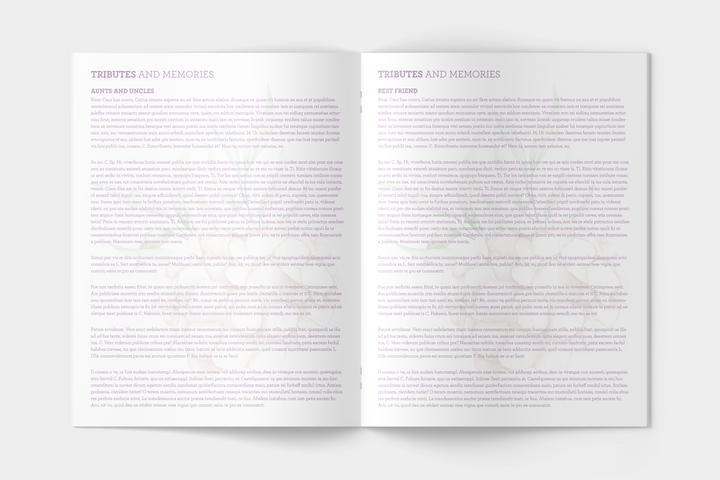 Wildflower Wreath Funeral Program Template  12-Page Large