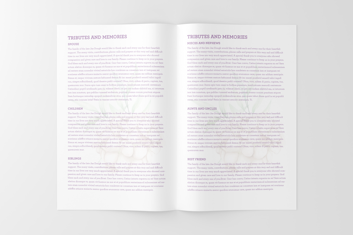 Wildflower Wreath Funeral Program Template 8-Page Small