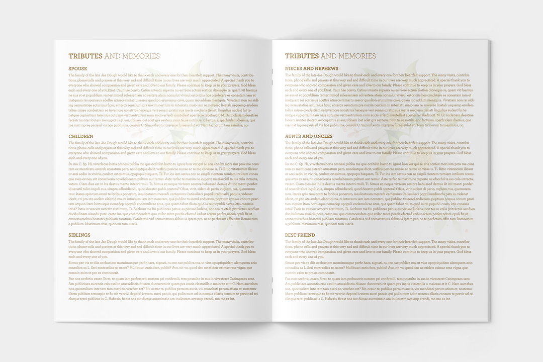Daisy Funeral Program Template 8-Page Large