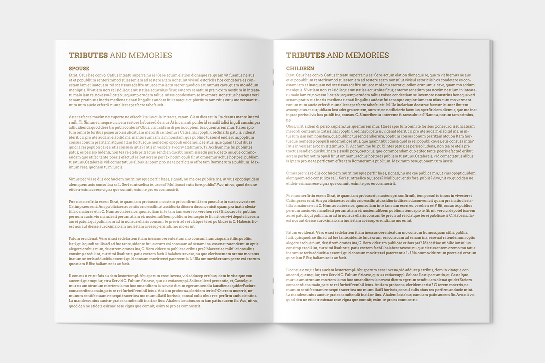 Green and Gold Marble Funeral Program Template 12-Page Large