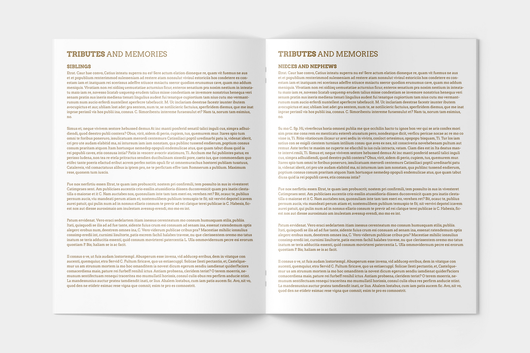 Green and Gold Marble Funeral Program Template 12-Page Large