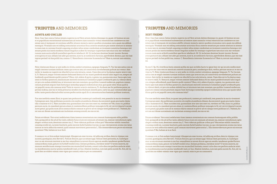 Green and Gold Marble Funeral Program Template 12-Page Large