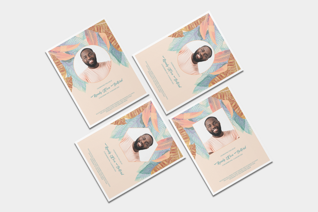 Vibrant Leaf Funeral Program Template 4-Page Large