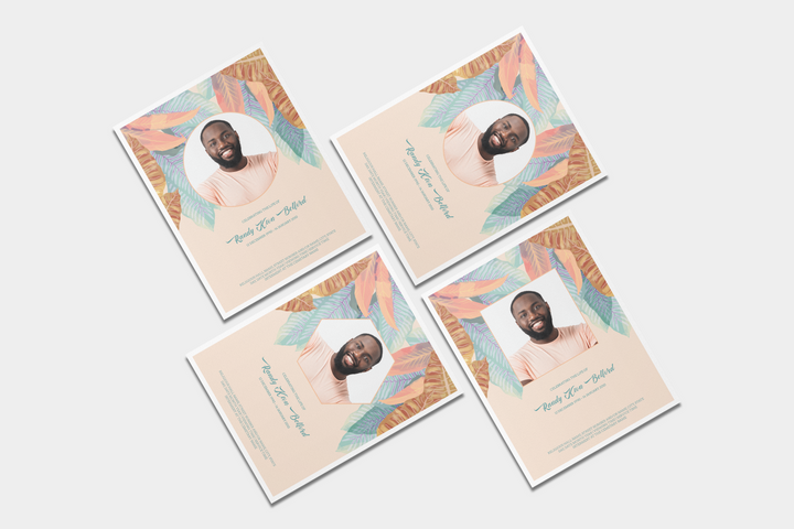 Vibrant Leaf Funeral Program Template 4-Page Large