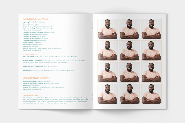Vibrant Leaf Funeral Program Template 8-Page Large