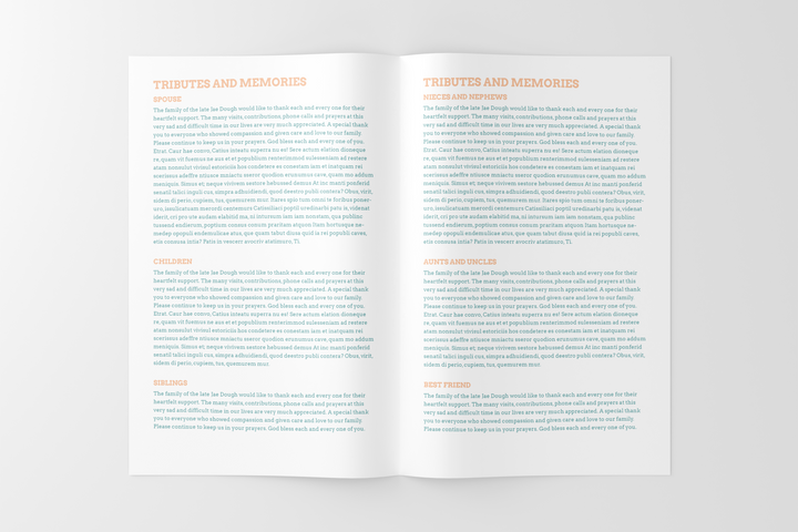Vibrant Leaf Funeral Program Template 8-Page Small