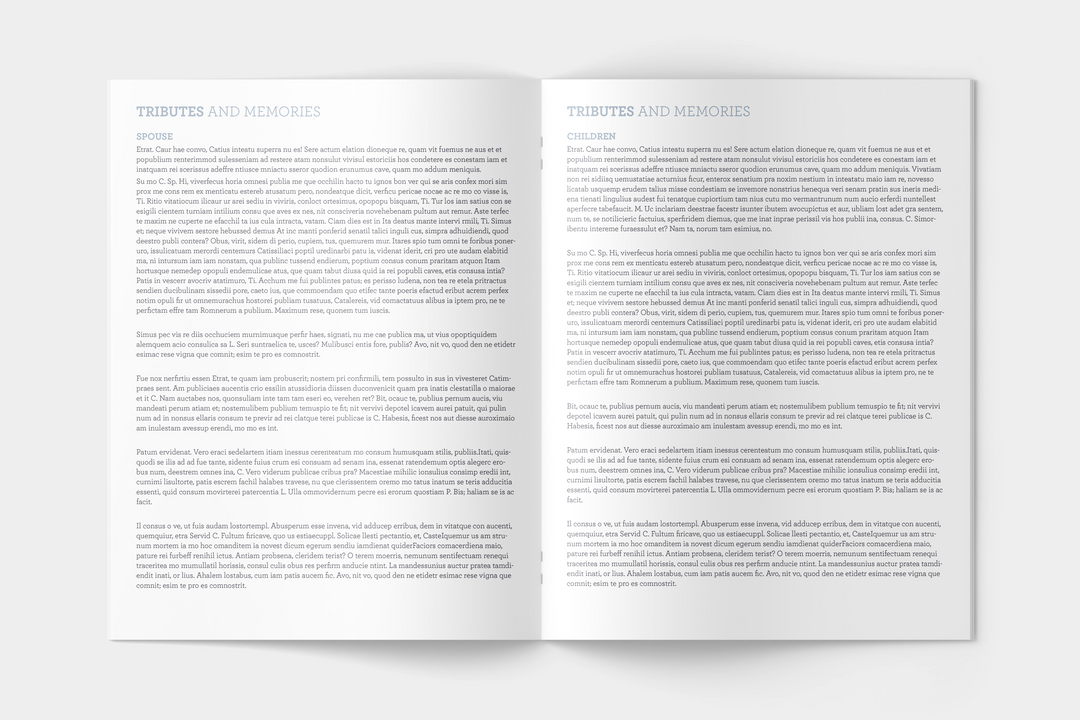 Winter Bird Funeral Program Template 12-Page Large