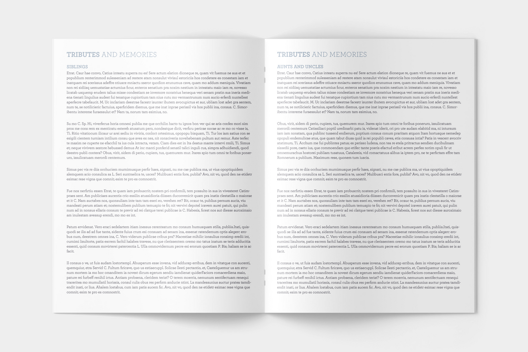 Winter Bird Funeral Program Template 12-Page Large