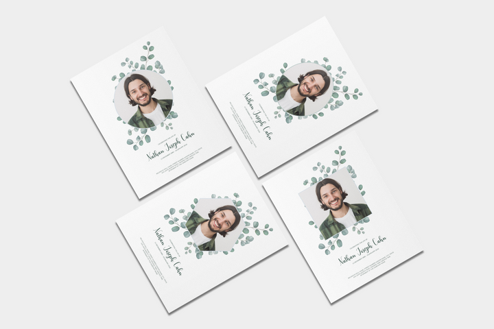 Eucalyptus Funeral Program Template 4-Page Large